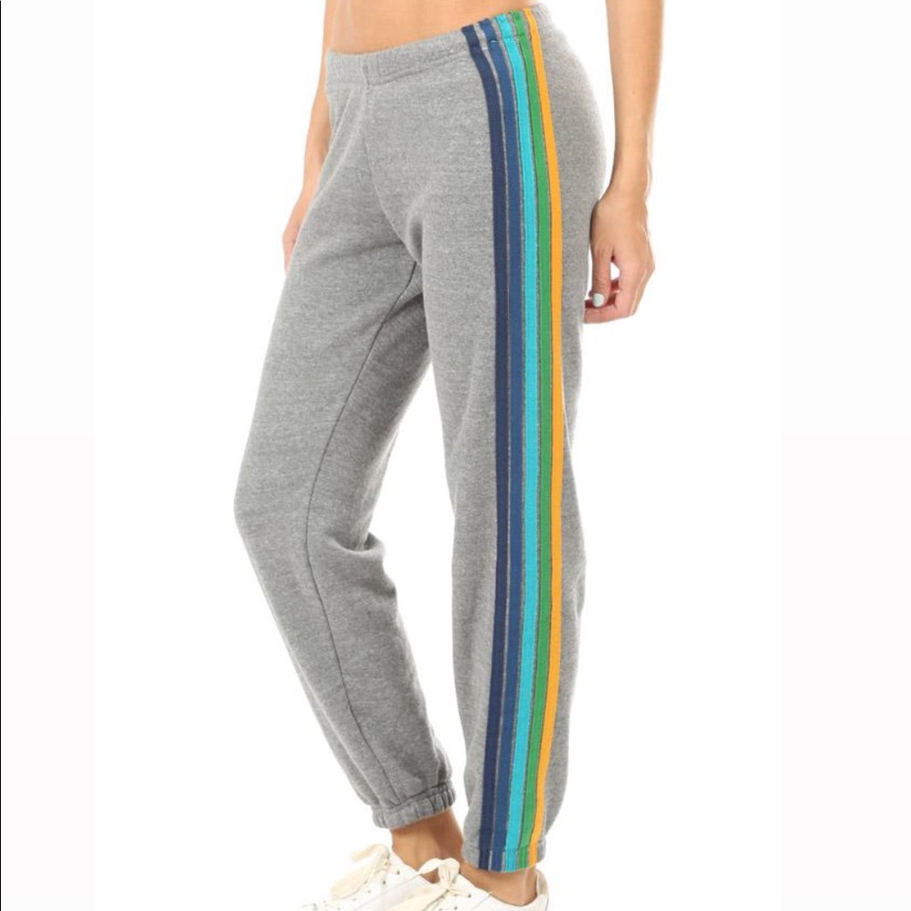 5 stripe Aviator Nation sweatpants